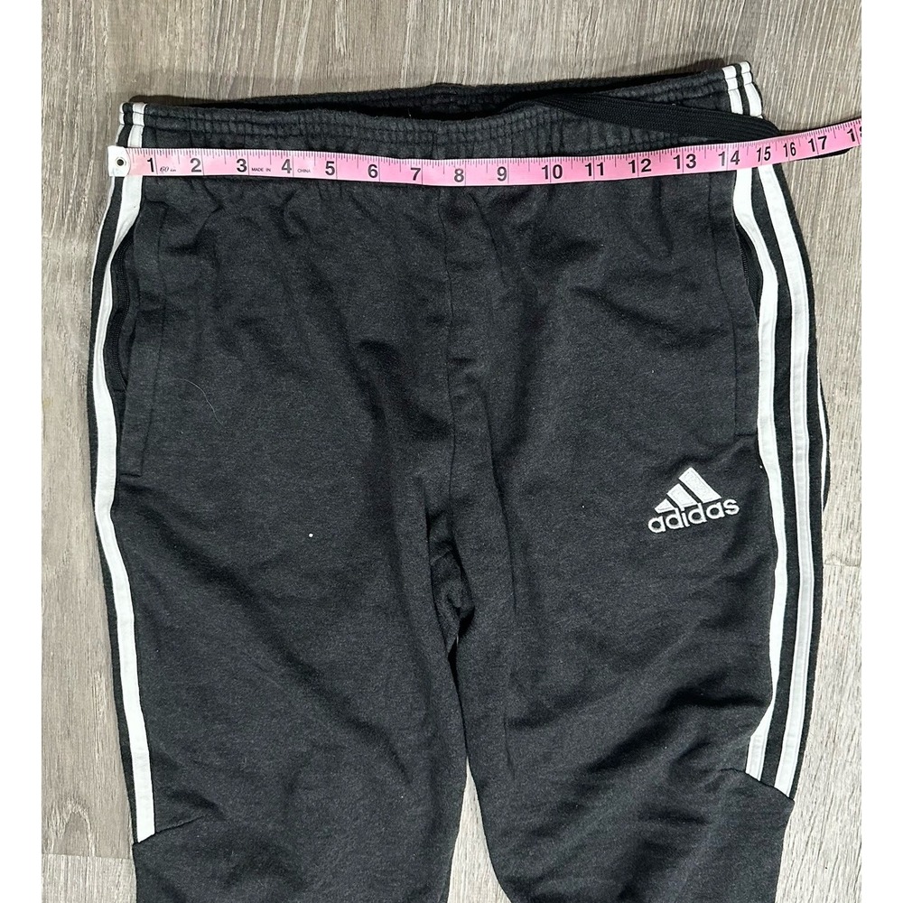 Vintage Adidas Sweatpants Men's Medium Black Athletic Taper Drawstring Sweatpant - Picture 5 of 14